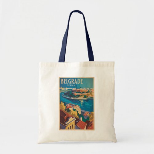 Belgrade Serbia River Illustration Travel Art Tote Bag