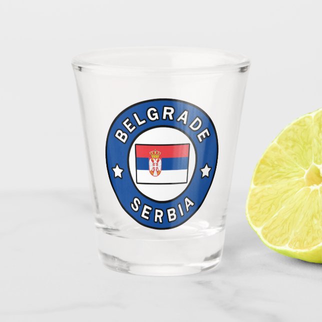Belgrade Serbia Shot Glass (Front)