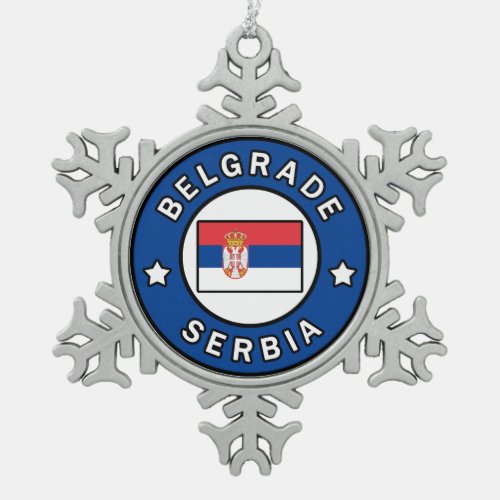 Belgrade Serbia Snowflake Pewter Christmas Ornament