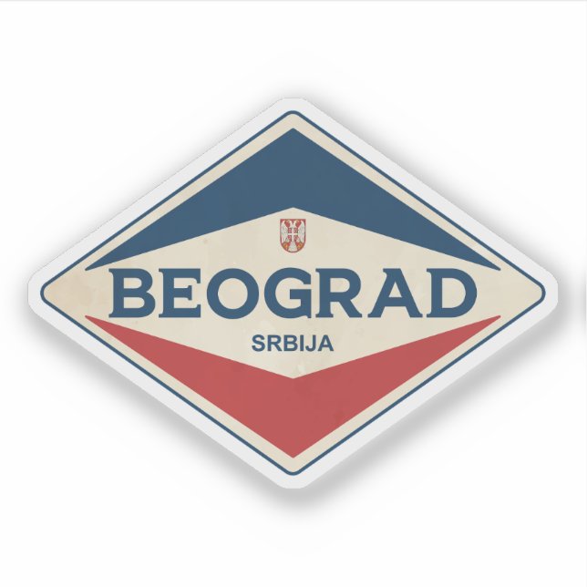 Belgrade Serbia Vintage Sticker (Front)