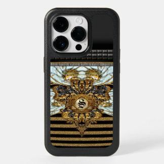 Belgravia French Stripe Monogram OtterBox iPhone 14 Pro Case
