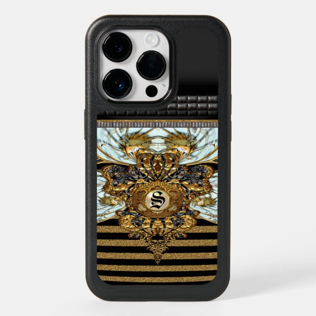 Belgravia French Stripe Monogram Otterbox iPhone Case (Back)