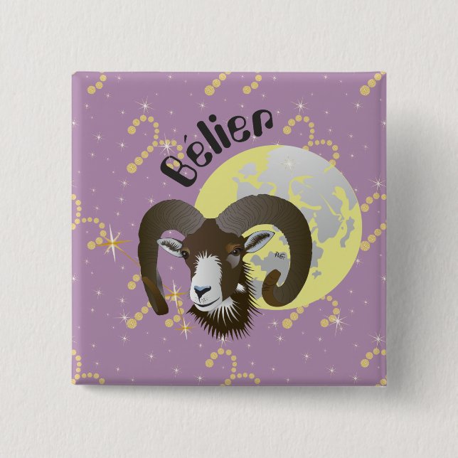 Bélier 21 mars au 20 avril Boutons - Badges Pinback Button (Front)