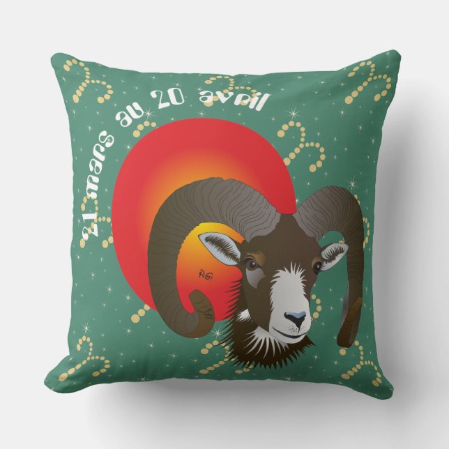 Bélier 21 mars au 20 avril Coussins Throw Pillow (Front)