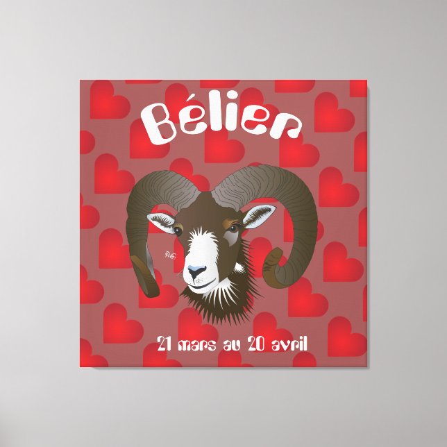 Bélier 21 mars au 20 avril Impression sur toile Canvas Print (Front)