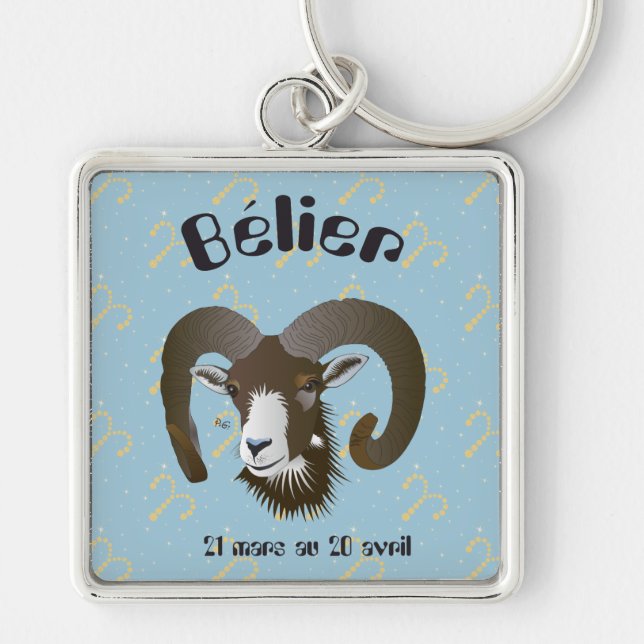 Bélier 21 mars au 20 avril Porte-clés Keychain (Front)
