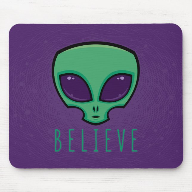Believe Alien Head Mouse Pad (Front)
