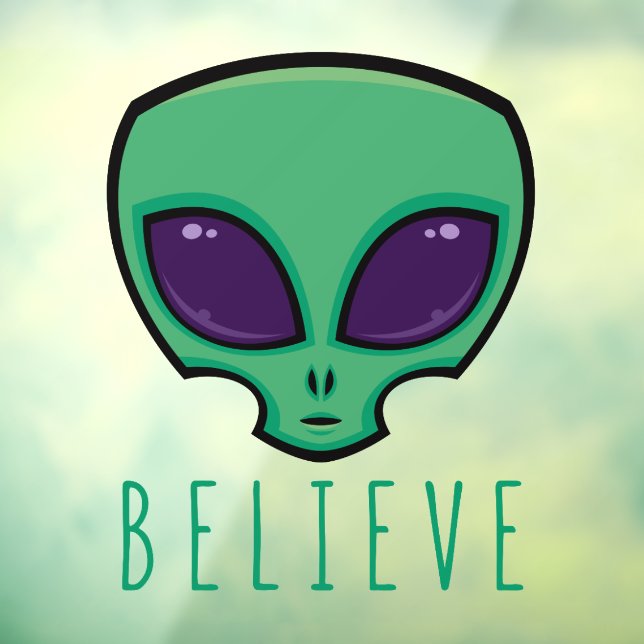 Believe Alien Head Window Cling (Sheet 3)