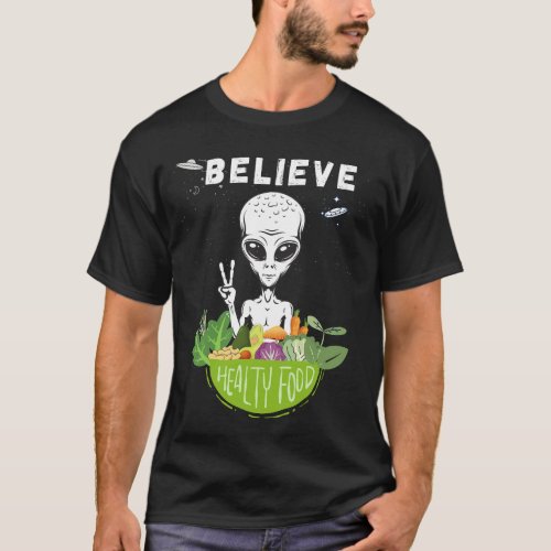 Believe Aliens pleased Two thumbs up for Vegan T_Shirt