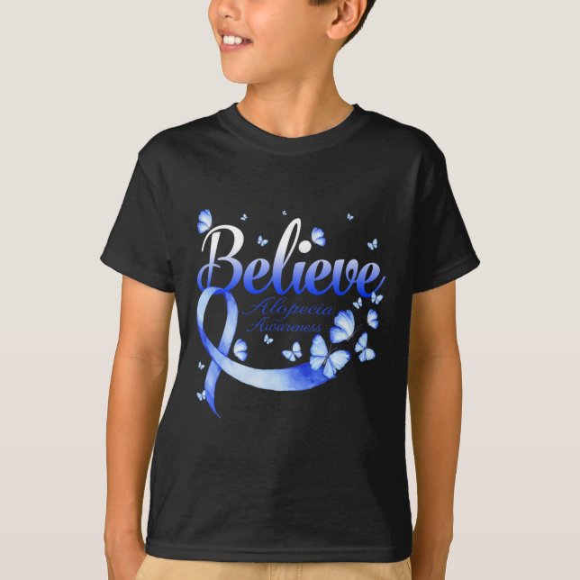 Believe Alopecia Awareness Butterfly  T-Shirt (Front)
