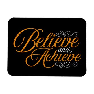 Believe and Achieve Black Photo Magnet