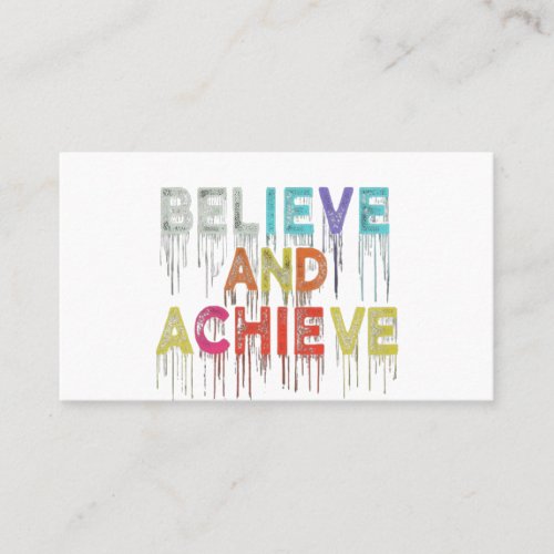 believe and achieve business card