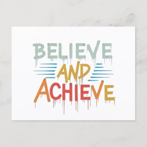 Believe and Achieve Postcard