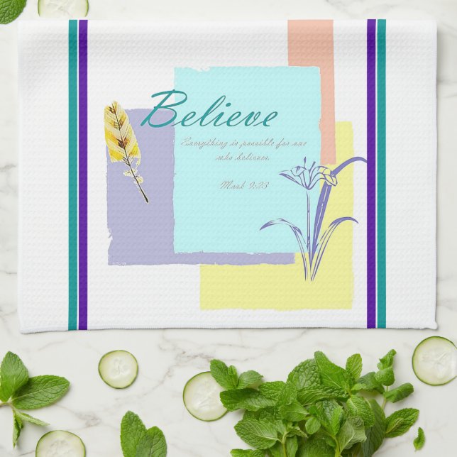 Believe and faith 2 way Kitchen Towel (Folded)