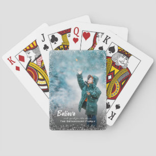 Believe and Reach For The Stars Christmas Photo Poker Cards