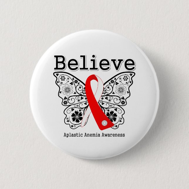 Believe Aplastic Anemia Pinback Button (Front)