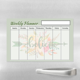Believe arrow weekly planner  magnetic dry erase sheet