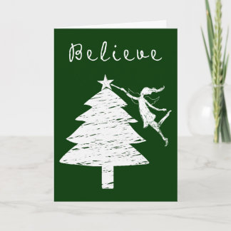 Believe Art Fairy Christmas Holiday Card