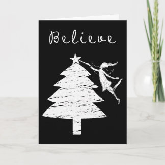 Believe Art Fairy Christmas Holiday Card