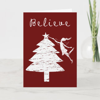 Believe Art Fairy Christmas Holiday Card