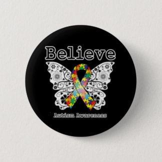 Believe Autism Awareness Button