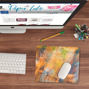 Believe Autumn Leaves Abstract Photography Mouse Pad