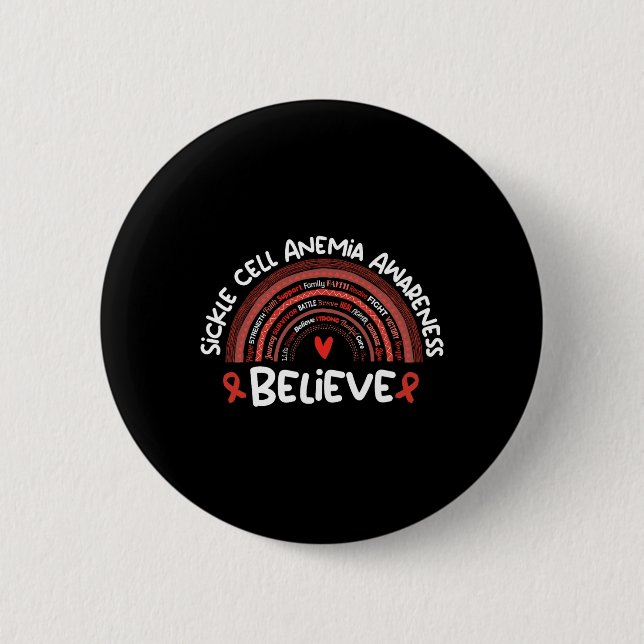 Believe Awareness Month Shirt Sickle Cell Anemia  Button (Front)