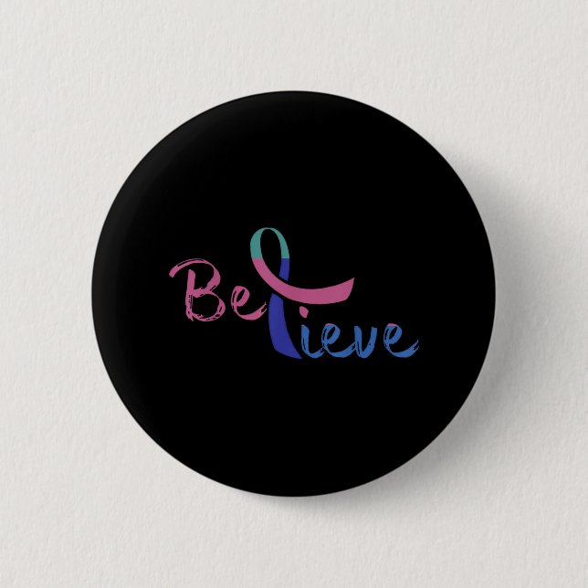 Believe Awareness Ribbon Suicide Prevention &amp;  Button (Front)