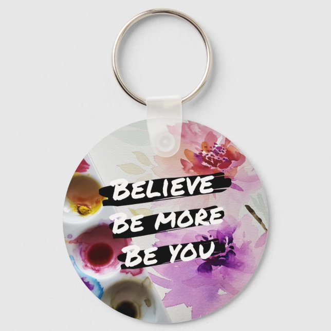 Believe Be More Be You Large Tote Bag Keychain (Front)