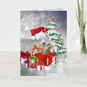 Believe Beautiful Goat BabyGirl Christmas Holiday Card
