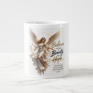 Believe Beauty Hope Angel Inspirational Quote .. Giant Coffee Mug