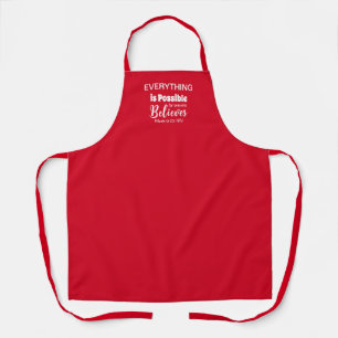 Believe Bible Verse Christian Faith Red Apron