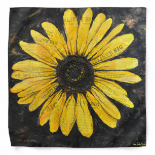 Believe Big Sunflower Bandana