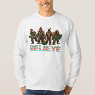 Believe Bigfoot Christmas Shirt  Christmas Holiday