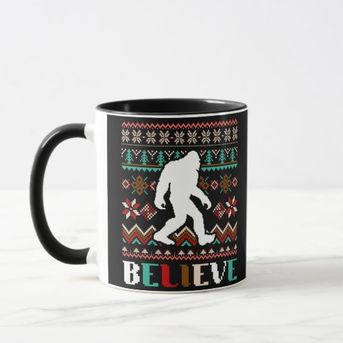 Believe Bigfoot Sasquatch Santa Mug