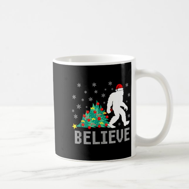 Believe Bigfoot Sasquatch Santa Reindeer Christmas Coffee Mug (Right)