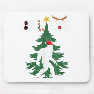 Believe Bigfoot Sasquatch Yeti Santa Hat Christmas Mouse Pad