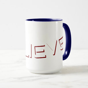 ‘Believe’ Block Style Text Christian  Mug