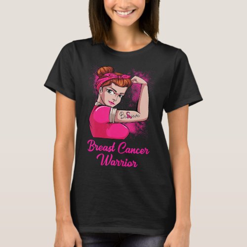Believe Breast Cancer Awareness Warrior Survivor F T_Shirt