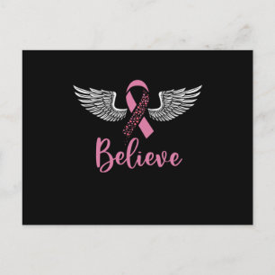 Believe Breast Cancer Support Pink Ribbon Gift  Postcard