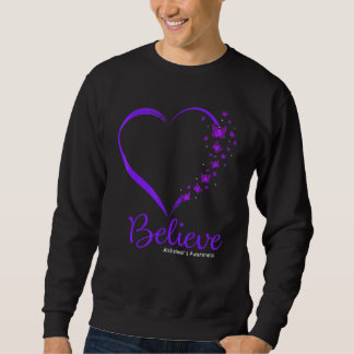 Believe Butterfly Heart Alzheimers Awareness Survi Sweatshirt