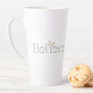 Believe Butterfly, Inspirational Well Being Gift Latte Mug