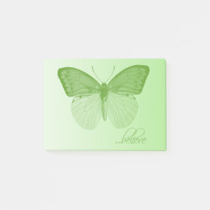 Believe Butterfly Lime Post-it Notes