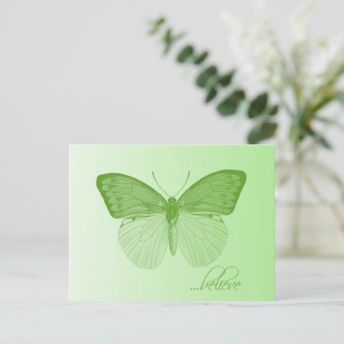 Believe Butterfly Lime Postcard