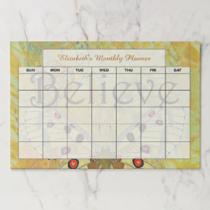 Believe butterfly monthly planner paper pad