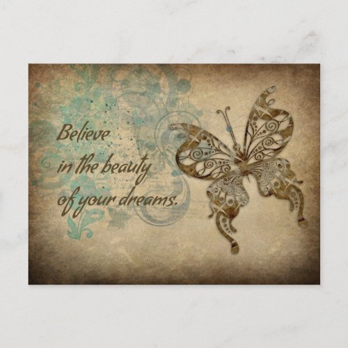 Believe Butterfly Postcard