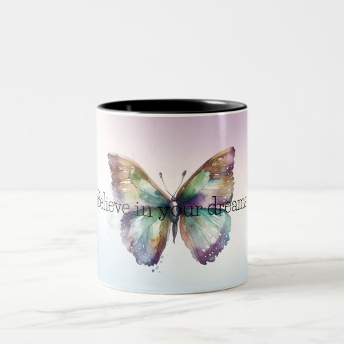 Believe Butterfly Two_Tone Coffee Mug