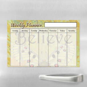 Believe butterfly weekly planner  magnetic dry erase sheet