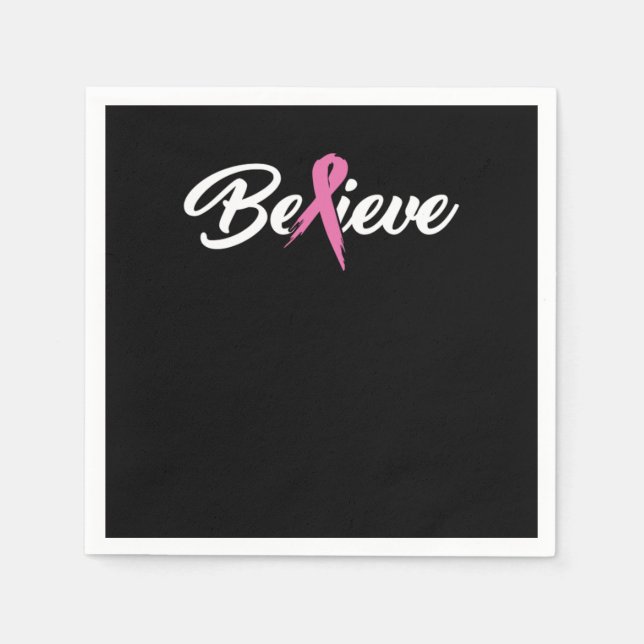 Believe Cancer Survivors and Cancer Awareness Gift Napkins (Front)