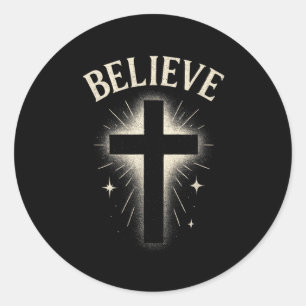 Believe - Christian Bible Religious Jesus Classic Round Sticker